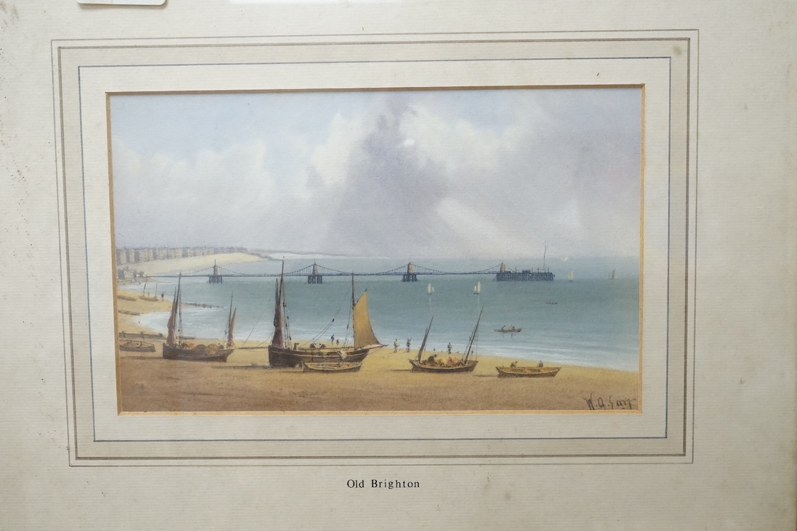 William Henry Earp (1831-1914), pair of watercolours, Old Brighton and the Old Chain Pier, Brighton, each signed, 17 x 23cm. Condition - fair, would benefit from a clean